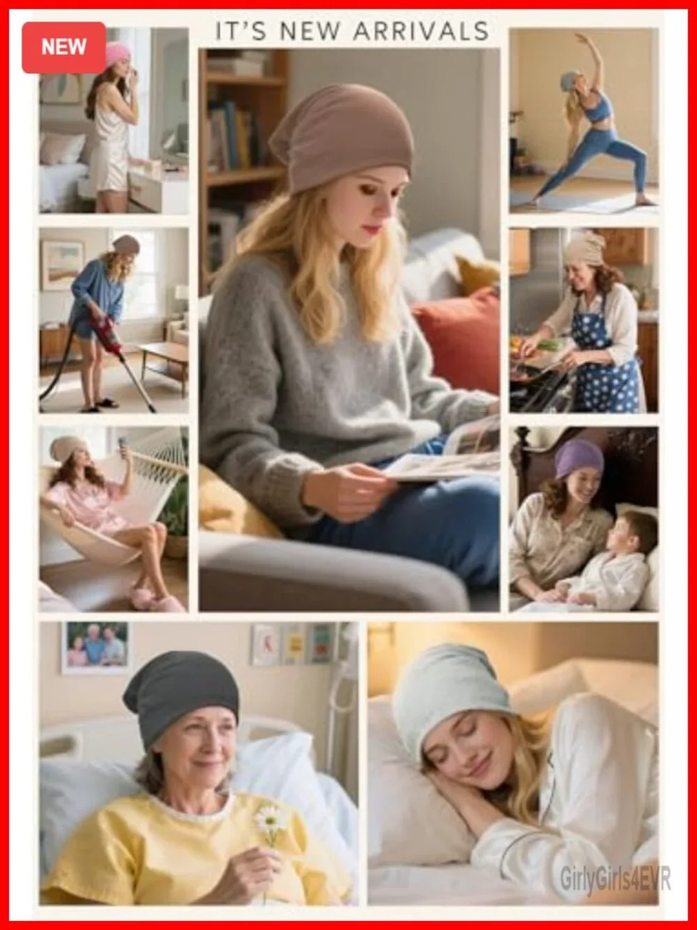 Slouchy Beanie Hat - 100% Cotton Chemo Headwear Sleep Cap